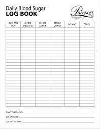 printable blood sugar log chart template business psd