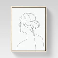 Cool simple drawings drawing cute simple drawings of animals. 8 X 10 Lady Framed Canvas Black White Opalhouse Target