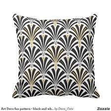 Black And Gold Art Deco Cushions Art Deco Fan Pattern Black And White Throw Pillow Zazzle Com Art Deco Pattern Art Deco Wallpaper Vintage Art Deco