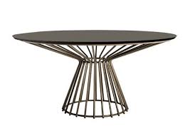 Mesa De Jantar Redonda Com Base Em Ferro Tingido E Tampo Escuro Mesa De Jantar Redonda Design De Mesa De Jantar Mesa De Jantar