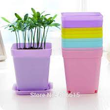 Then, using a paint brush, i painted brush strokes around the pot in different colors until i wa… Wholesale Flower Pots Small Gardening Plastic Pots Creative Colorful Mini Flower Square Planters 7 Pcs 7 Colors Mixed Pcs Aliexpress
