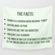 The Expensive Cat Food Fact Chart Wall Tapestry