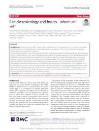 Maybe you would like to learn more about one of these? Pdf Particle Toxicology And Health Where Are We