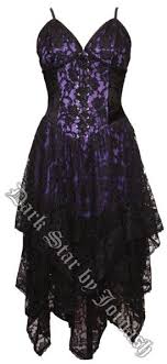 Dark Star Gothic Black Purple Lace Corset Dress Purple Gothic Dress Lace Corset Dress Corset Dress