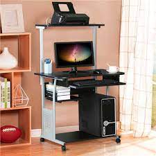 Compact desk computer with shelves
