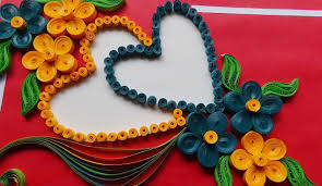 paper art how to make beautiful flower with heart design greeting card paper quilling art