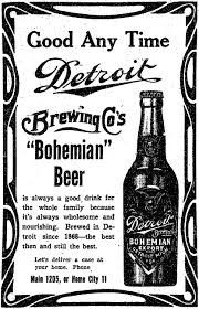 Detroit Bohemian Beer Advert The Detroit Free Press July 11 1908 Beer Commercials Bohemian Beer Beer Ad