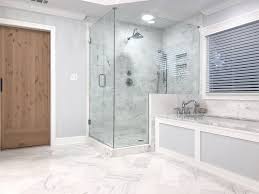 4x8 Tiles In Shower 2 Hex On Floor Used Beveled Tiles On End By Door End To End Tiles 2 Carrara Marble Bathroom Bathroom Interior Design Bathroom Interior