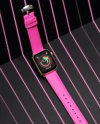 Black Apple Watch With Light Pink Band Neon Apple Watch Band Casetify Apple Watch Bands Watch Bands Apple Watch Bands Leather