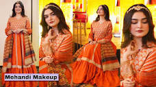 Mehandi Makeup Look With Lehnga || Peachy Soft & Suttle Makeup ...