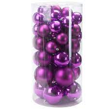 Purple is the new black. Northlight 2 4 In 3 In 4 In Purple Shatterproof Shiny And Matte Christmas Ball Ornaments 50 Count 31752683 The Home Depot