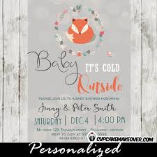 Fox Baby Shower Invitations Winter Woodland Baby It S Cold Outside Cupcakemakeover