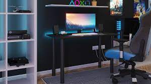 The arozzi arena gaming desk is another popular option for those looking to load their desk up with monitors or a single ultrawide display. Mobel System Gaming Desk With Led Lighting Computer Desk Gamer Desk Writing Desk Table Cable Management System Cable Entry Sogo24 Beddog Dog Beds Cat Caves