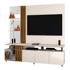 Rack Bancada E Painel Para Tv Ate 55 Mdf 4 Portas Dj Moveis Donna Menor Preco Com Cupom