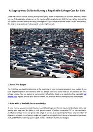 James auto & truck parts. A Step By Step Guide To Buying A Repairable Salvage Cars For Sale By Denis Lilleus Issuu