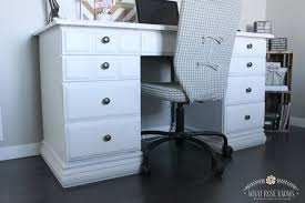 Desk Makeover With Menards Chalk Paint Black And White Furniture Desk Makeover Furniture Makeover