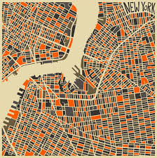 Modern Abstract City Maps In Illustration Flat Colour Abstract City City Maps Design Map Art