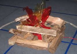 Camp In Day In My Kindergarten Classroom I Constructed A Faux Campfire By Mounting A Box Fan On Top Battery Powered Tea Lights Scented Room Spray Tea Lights