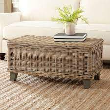 Wicker tables add the finish touch to your wicker furniture set, or can be used in great fashion to sprinkle that woven wicker effect and coordinate with other materials such as wood, aluminum or stone. North Bay Rattan Coffee Table With Storage B000842478 Tradewins Furniture