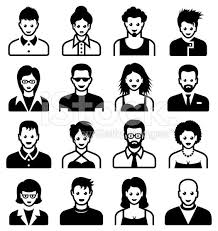 Black And White Icons People Men And Women Black White Set Icon Set Vector Icon Set Icon