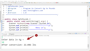 Java Program For Kg To Pound Converter Testingdocs Com
