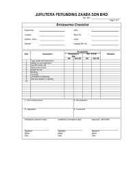 Get the inside scoop on jobs, salaries, top office locations, and ceo insights. Jurutera Perunding Zaaba Sdn Bhd Brickworks Checklist