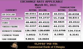 The leading bank in ethiopia, established in 1942. Commercial Bank Of Ethiopia Exchange Rate For March 01 2021 For More Information Http Combanketh Et Exchange Rate Detail Facebook