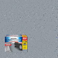 rust oleum epoxyshield 240 oz gray high gloss 2 5 car garage floor kit