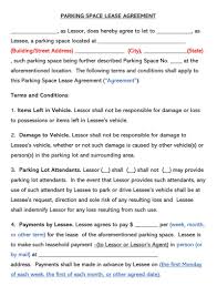 While this is usually a written document, an agreement may be if the tenancy is expected to last more than three years, the agreement is usually considered a lease of the property. Free Parking Space Rental Lease Agreement Templates Word Pdf