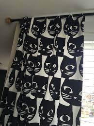 Just Altered Ikea Mattram Curtains Perfect For My Cat Obsessed Daughter S Bedroom Used Ikea S Kronil Curtain Tape And Rikti Ikea Cat Cat Fabric Curtain Tape