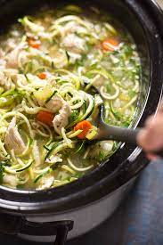Low Carb Slow Cooker Chicken Noodle Soup A Sweet Pea Chef