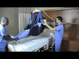 Check under the bed for obstructions if the lift won't fit. Transfer From Bed To Wheelchair Using Repositioning Sling And Ceiling Lift Youtube Hoyer Lift Wheelchair Training Video