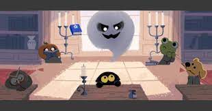 Kill ghost with your magic wand. Google Halloween Doodle Pits Wizard Cat Against Ghosts Slashgear