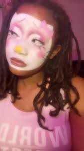What do yall thinkkk!!!??? 🤍 🎀 #makeup #fyp #smallmua #halloweenmakeup  #halloween #hellokitty #hellokittymakeup #hellokittyclownmakeup