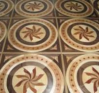 Piso de madeira de marquetry, medalhão de piso, mosaico, inposição padrão,  parquete de arte
