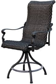4h x 22.5w x 26d. Patio Furniture Wicker Aluminum Bar Chair Swivel Victoria
