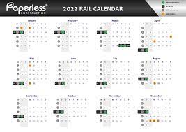Local holidays are not listed. Network Rail Calendar 2022 Paperless Construction