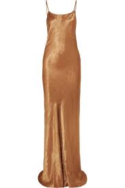 Wearing and styling a maxi dress is a breeze; Ann Demeulemeester Hammered Satin Maxi Dress 416 Net A Porter Com Lookastic