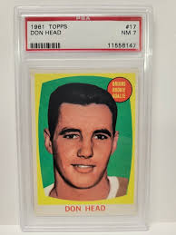 Auction Prices Realized Hockey Cards 1961 TOPPS Don Head