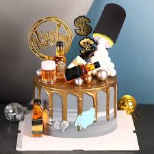 Beer Cake Decoration Wine Bottle Dessert Baking Decoration For Father S Day Supplies Boy Man Father Happpy Birthday Party Decors Cake Decorating Supplies Aliexpress