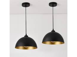 Maybe you would like to learn more about one of these? Lot De 2 Lampes A Suspension Eclairage Interieur Hauteur Reglable Metal Diametre 30 Cm Noir Dore Lux Pro Vente De Luminaire Enfant Conforama