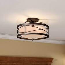 Pollak 1 Light 13 25 Simple Drum Semi Flush Mount In 2021 Hallway Light Fixtures Farmhouse Light Fixtures Ceiling Light Fixtures