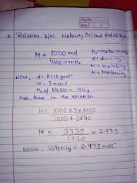 Calculate molarity of naoh and water. 3 0 Molal Naoh Solution Has A Density Of 1 110g Ml What Is The Molarity Of The Solution Quora