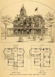 1879 Print Victorian House Architectural Design Floor Plans Horace G Knapp Nyack Victorian House Plans Victorian Homes Vintage House Plans