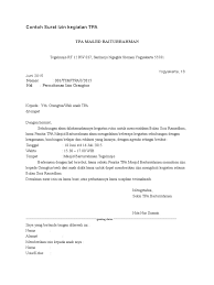 Panitia panitia program kkn tim i 2017 kecamatan kecamatan tlogomulyo universitas diponegoro (undip) jl. Contoh Surat Izin Kegiatan Tpa