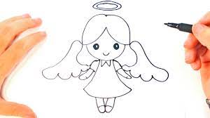 Guardian angel with children on bridge picture poster print a3 image painting catholic religious christian holy wall art for kids children home decor room. How To Draw A Angel For Kids Angel Easy Draw Tutorial Youtube