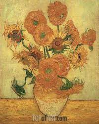 The vincent van gogh gallery: Still Life Vase With Fourteen Sunflowers Vincent Van Gogh Painting Reproduction 1115 Topofart