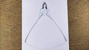 Princess Dress Drawing | Barbie Drawing | How To Draw A Barbie Girl With  Beautiful Dress Drawing - Youtube