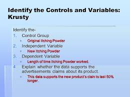 The following diagrams give examples of equations, expressions, terms, coefficients, variables, constants. Identify The Controls And Variables Smithers Ppt Video Online Download