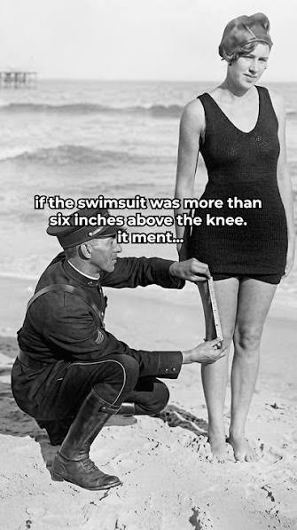 In the 1920s police officers patrolled beaches just to stop women #history